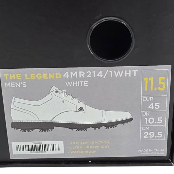 NEW Cuater Golf Shoes Mens 11.5 Travis Matthew Legend White Leather Waterproof - Picture 10 of 16